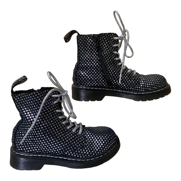 Dr. Martens Black Suede Metallic Star Boots - Picture 6 of 10